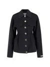 Sportmax Structured Caban Jacket In Virgin Wool In Black