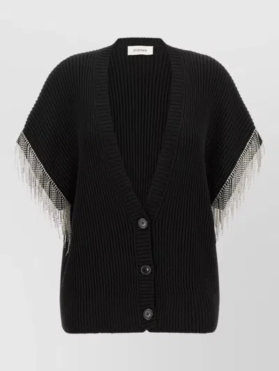 Sportmax Virgin Wool Cardigan In Black
