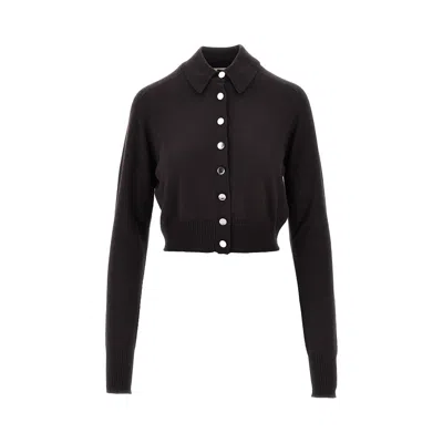 Sportmax Virgin Wool Cardigan In Brown