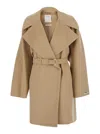 Sportmax Virgin Wool Coat In Neutral
