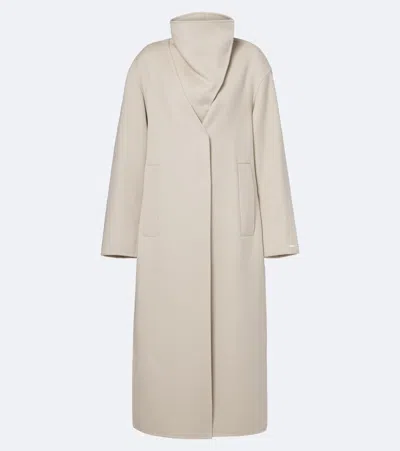 Sportmax Virgin Wool Coat In Beige