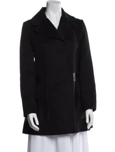 Pre-owned Sportmax Virgin Wool Coat In Black