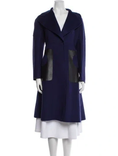 Pre-owned Sportmax Virgin Wool Coat In Blue