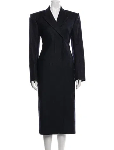 Pre-owned Sportmax Virgin Wool Coat In Blue