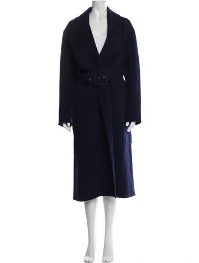 Pre-owned Sportmax Virgin Wool Coat In Blue