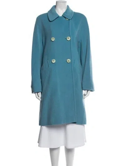 Pre-owned Sportmax Virgin Wool Coat In Blue