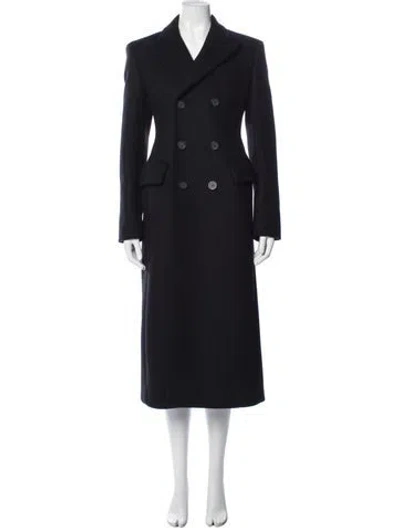 Pre-owned Sportmax Virgin Wool Coat In Blue