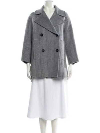 Pre-owned Sportmax Virgin Wool Coat In Gray