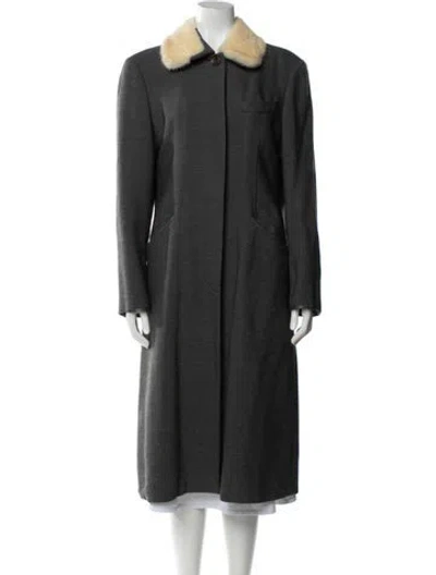 Pre-owned Sportmax Virgin Wool Coat In Gray