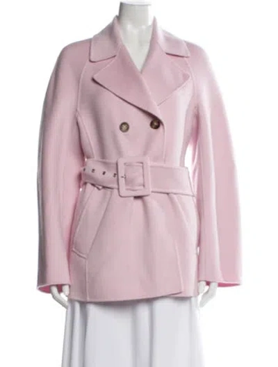 Pre-owned Sportmax Virgin Wool Coat In Pink