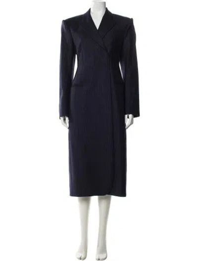 Pre-owned Sportmax Virgin Wool Coat W/ Tags In Blue