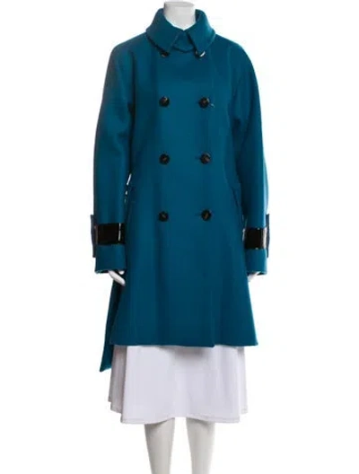 Pre-owned Sportmax Virgin Wool Coat W/ Tags In Blue