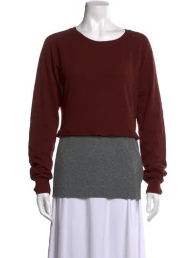 Pre-owned Sportmax Virgin Wool Crew Neck Sweater In Red