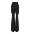 Sportmax Flared Virgin Wool Tailored Trousers In Black