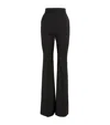 Sportmax Flared Virgin Wool Tailored Trousers In Black