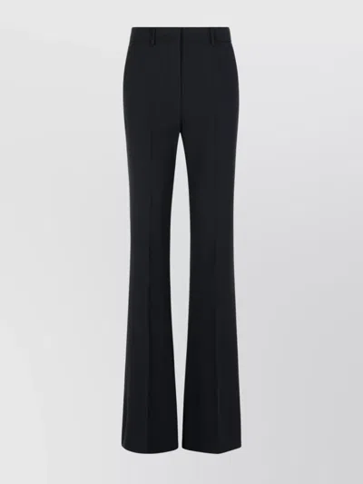 Sportmax Virgin Wool Flared Leg Trousers In Blue