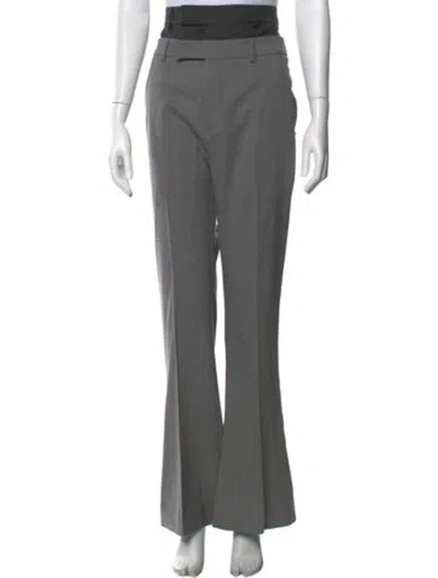 Pre-owned Sportmax Virgin Wool Flared Pants In Gray