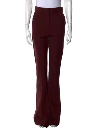 Pre-owned Sportmax Virgin Wool Flared Pants W/ Tags In Burgundy