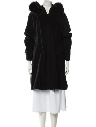 Pre-owned Sportmax Virgin Wool Fur Coat In Black