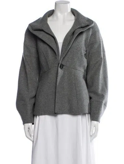 Pre-owned Sportmax Virgin Wool Jacket In Grey