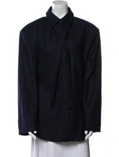 Pre-owned Sportmax Virgin Wool Jacket W/ Tags In Blue