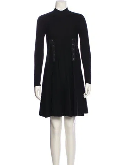 Pre-owned Sportmax Virgin Wool Knee-length Dress In Black