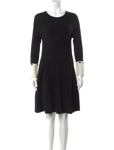 Pre-owned Sportmax Virgin Wool Knee-length Dress In Black