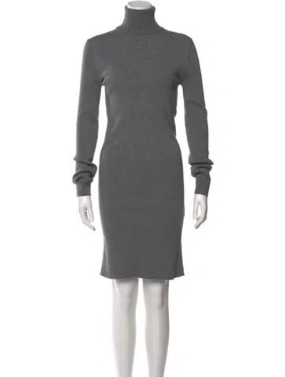 Pre-owned Sportmax Virgin Wool Knee-length Dress In Black