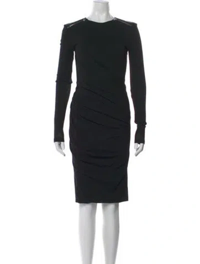Pre-owned Sportmax Virgin Wool Knee-length Dress In Black