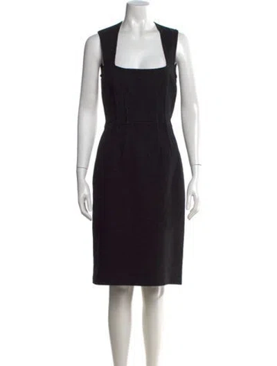 Pre-owned Sportmax Virgin Wool Knee-length Dress In Black