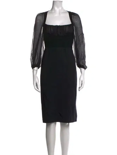 Pre-owned Sportmax Virgin Wool Knee-length Dress In Black
