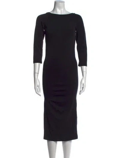 Pre-owned Sportmax Virgin Wool Knee-length Dress In Black