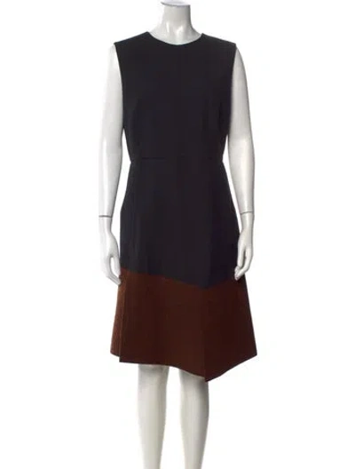 Pre-owned Sportmax Virgin Wool Knee-length Dress In Black/brown