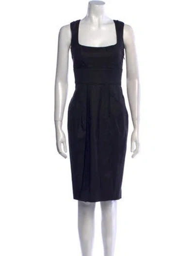 Pre-owned Sportmax Virgin Wool Knee-length Dress In Blue
