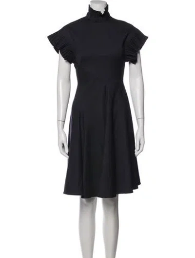 Pre-owned Sportmax Virgin Wool Knee-length Dress In Blue