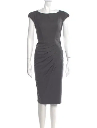 Pre-owned Sportmax Virgin Wool Knee-length Dress In Gray