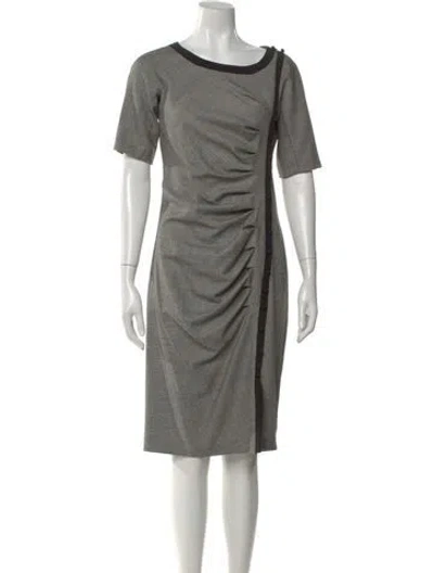 Pre-owned Sportmax Virgin Wool Knee-length Dress In Gray