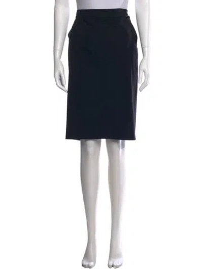 Pre-owned Sportmax Virgin Wool Knee-length Skirt In Black