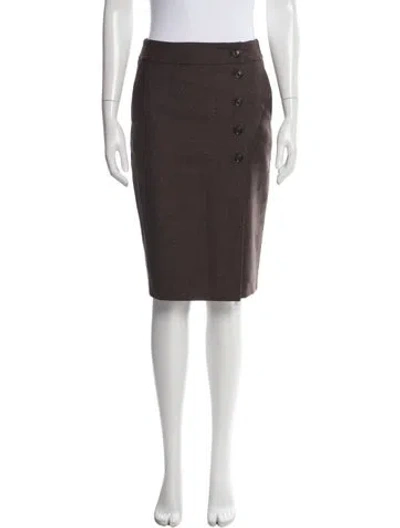 Pre-owned Sportmax Virgin Wool Knee-length Skirt In Gray