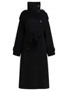 Sportmax Virgin Wool Long Coat Jackets And Coats Black In Black