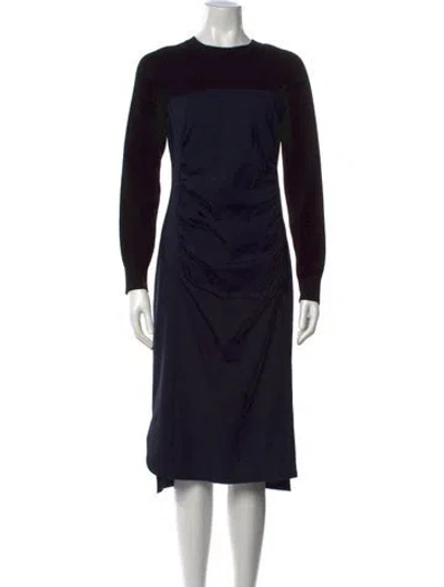 Pre-owned Sportmax Virgin Wool Midi Length Dress In Black