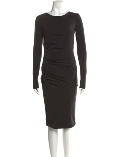 Pre-owned Sportmax Virgin Wool Midi Length Dress In Black