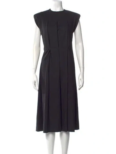 Pre-owned Sportmax Virgin Wool Midi Length Dress In Black