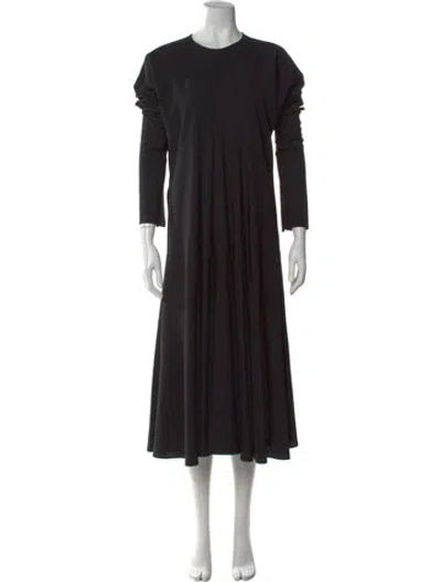 Pre-owned Sportmax Virgin Wool Midi Length Dress In Black