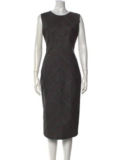 Pre-owned Sportmax Virgin Wool Midi Length Dress In Black