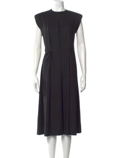 Pre-owned Sportmax Virgin Wool Midi Length Dress In Black