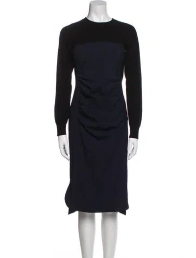 Pre-owned Sportmax Virgin Wool Midi Length Dress In Blue