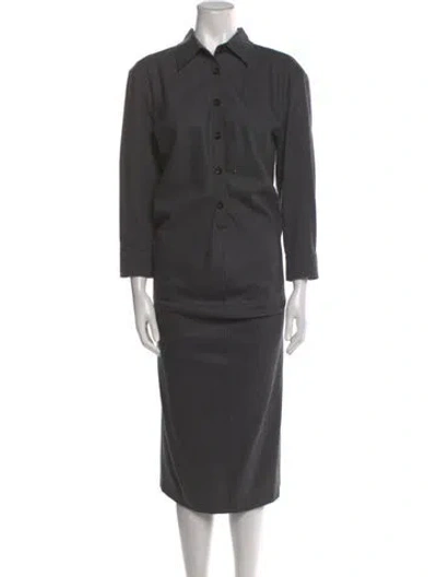 Pre-owned Sportmax Virgin Wool Midi Length Dress In Grey