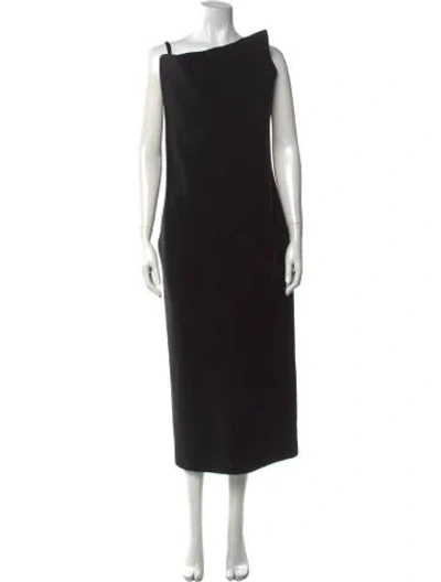 Pre-owned Sportmax Virgin Wool Midi Length Dress W/ Tags In Black