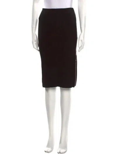 Pre-owned Sportmax Virgin Wool Midi Length Skirt In Black